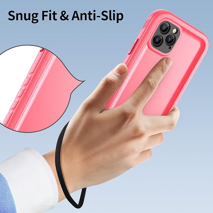 SPORTLINK for iPhone 11 Pro Waterproof Case, Full Body Underwater/Rugged/Heavy Duty Shockproof/Dustproof Case with Built-in Screen Protector for iPhone 11 Pro 5.8 Inch (Pink)