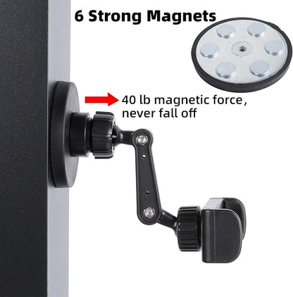 Gym Magnetic Phone Holder Mount Attach to Metal Surface, 360° Rotatable Heavy Duty Magnet Phone Mount for Gym Workout Record, Compatible with iPhone, Samsung, All Cell Phone