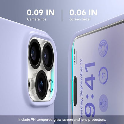 GONEZ Magnetic for iPhone 16 Pro Case, Compatible with MagSafe, [Screen Protector + Camera Lens Protector], Silicone Shockproof Anti-Scratch Protective Phone Case 6.3 inch, Lilac