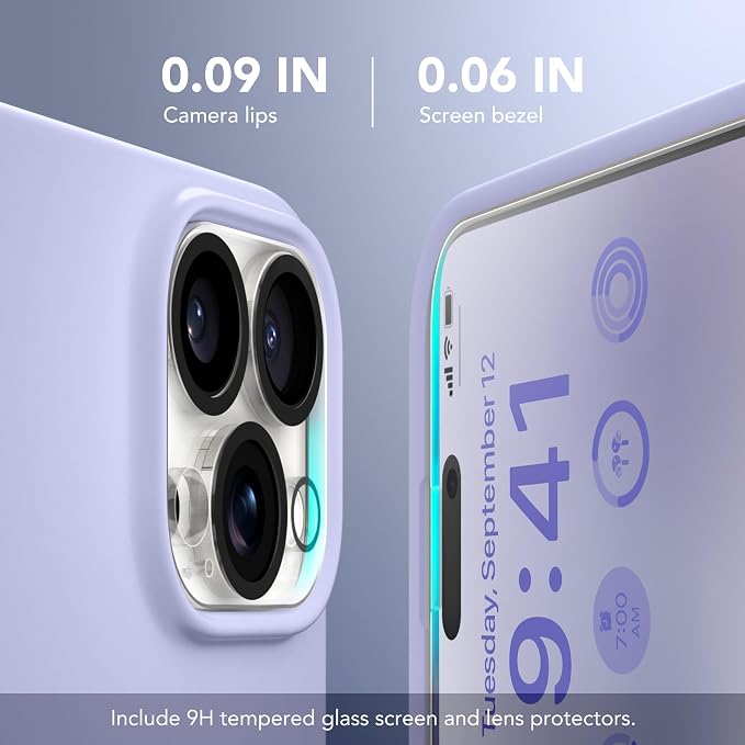 GONEZ Magnetic for iPhone 16 Pro Max Case, Compatible with MagSafe, Liquid Silicone Case, with Screen Protector + Camera Protector, Full Body Protective Shockproof Phone Cover 6.9", Lilac