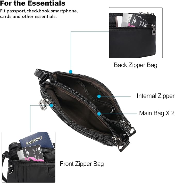 MINICAT Multiple Pockets Small Crossbody Purse Cell Phone Purse Shoulder Bags for Women Cross Body Bag for Woman