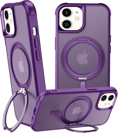 360° Magnetic Swivel Ring for iPhone 11 case, Built-in Metal Stand and Ring Holder, Magsafe Compatible, Military Grade Protection, Shockproof - Purple