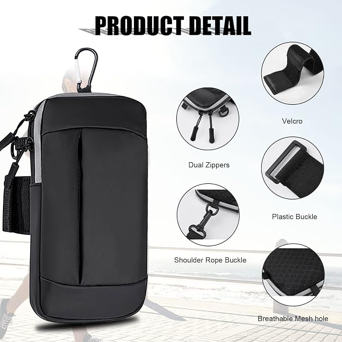 Phone Holder for Running Armband Cell Phone Purse Crossbody for Women Men Kids,iPhone 17 16 16e 15 14 13 12 11 Pro Max Xs Xr X Plus Air SE Mini Galaxy Ultra Edge S26 S25 S24 Note Bag Arm Band