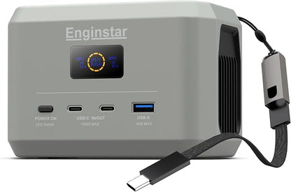 Enginstar Portable Power Station,Outdoor 96Wh LiFePO4 Battery,Solar Generator 100W Two-Way Fast Charging,Power bank for Camping, Traveling, Party and Emergencies
