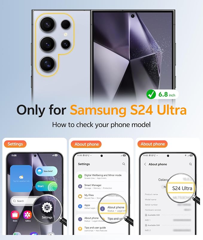 FNTCASE for Samsung Galaxy S24 Ultra Case, Compatible with Magsafe | Screen Protector, Full Camera Protection, Translucent Matte, 14FT Military Grade Drop Proof, Protective Phone Cover