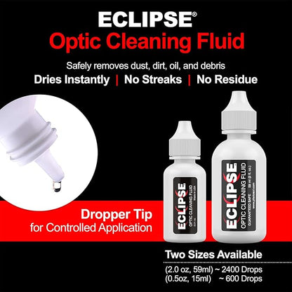 PEC-PAD Lint Free Wipes and Eclipse Optic Cleaning Solution - Non-Abrasive 4" x 4" Lens Wipes for Phone, Camera, Computer, and All Sensitive Glass - Cleaning Kit - (59ml) 2oz
