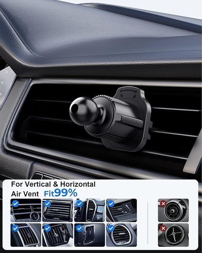 2 Pack Mobile Bracket Clip Air Vent Clip For Most Car Phone Holder Cellphone Holder Mount Vent Grip With Joint Ball Dia 17mm Universal Air Vent Clip For Car Phone Mount Cellphone Holder Vent Grip
