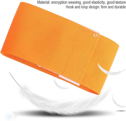 Captain Armband, Outdoor Team Sports Groups Soccer Armbands Adjustable Player Bands Elastic Soccer Captain Armband for Adult Youth School Team Competition Players(Orange)