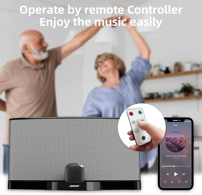30 Pin Bluetooth Adapter Bluetooth 5.0 Receiver for Bose Sounddock, YOCOWOCO 30 Pin Connector for iPod iPhone and Other 30 pin Music Docking Station (Not for Cars and Motorcycles)