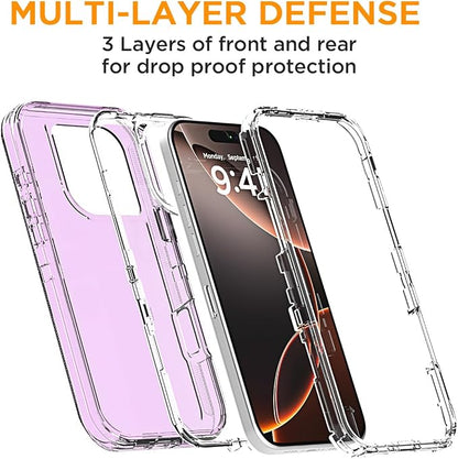AICase for iPhone 16 Pro Max Case Clear 3 in 1 Heavy Duty Drop Protection Full Body Rugged Shockproof/Dust Proof 3-Layer Military Protective Tough Durable Cover for iPhone 16 Pro Max 6.9"_3