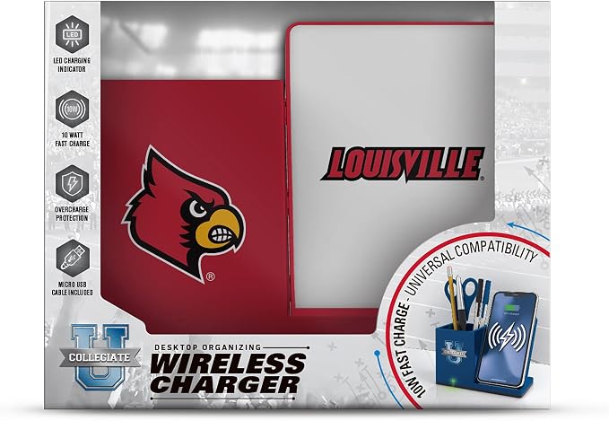 SOAR NCAA Unisex Cell Phone Wireless Charging Stand and Desktop Organizer