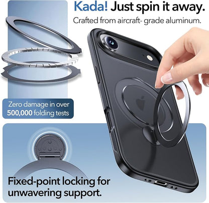 Anqrp 360° All-in-ONE Stand Case for iPhone 17 Air Case with Rotatable Magnetic Kickstand Ring Holder, Compatible with Mag-Safe, MIL-Grade Shockproof iPhone 17 Air Phone Case Cover 6.5", Black