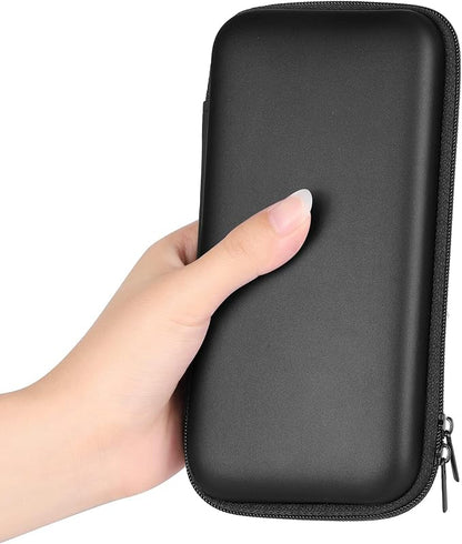 iMangoo Travel Essential Electronics Organizer Pouch Charger Case, Shockproof Dual Zipper Power Bank Cables Tech Accessories Purse, Men & Women Travel Must Have Storage Bag, 6.5x3.2x1 inch Black