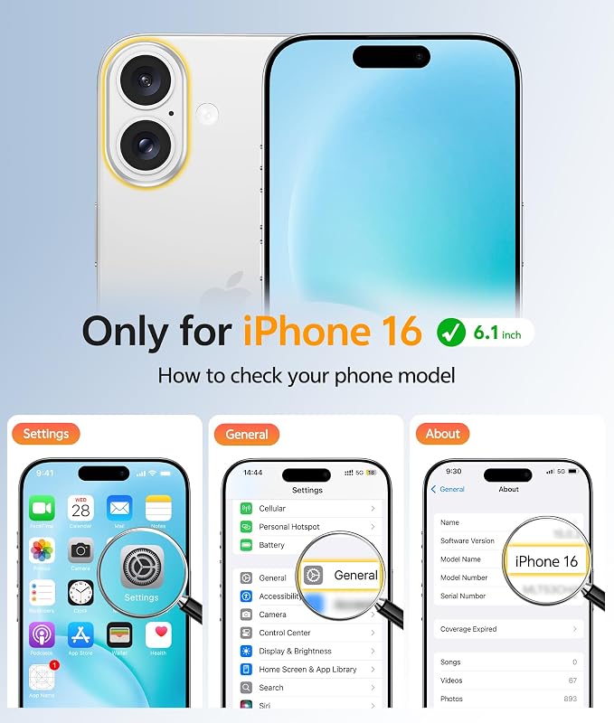 FNTCASE for iPhone 16 Case: [Compatible with Magsafe] Translucent Matte Cases with [Full Camera Protection] [Screen Protector] Military Grade Shockproof Protective Phone Cover - White