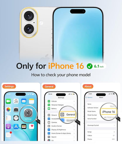 FNTCASE for iPhone 16 Case: [Compatible with Magsafe] Translucent Matte Cases with [Full Camera Protection] [Screen Protector] Military Grade Shockproof Protective Phone Cover - White
