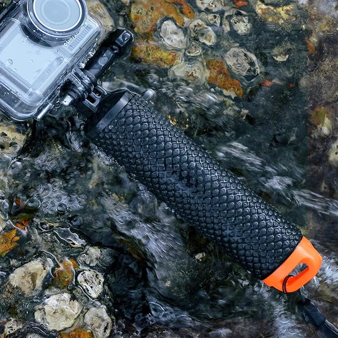 Handler Floating Hand Grip, Underwater Hand Stick Monopod Pole Compatible with DJI OSMO Action Cameras and Other Sports Camera, Orange