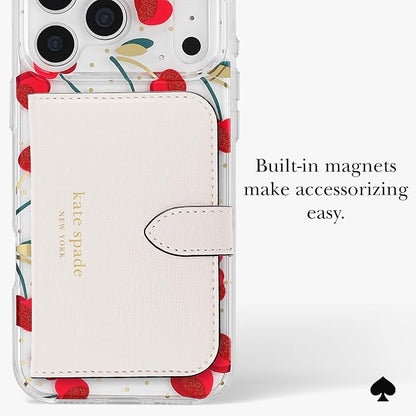 kate spade new york iPhone 17 Pro Case - Compatible with MagSafe - Designer Phone Case - Cherry Dot Gems