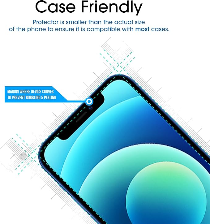 amFilm OneTouch Glass Screen Protector for iPhone 12 6.1"/ iPhone 12 Pro 6.1" with Easy Installation Kit, Tempered Glass, 2 Pack
