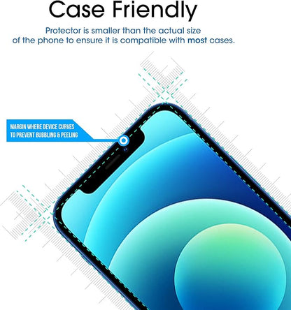 amFilm OneTouch Glass Screen Protector for iPhone 12 6.1"/ iPhone 12 Pro 6.1" with Easy Installation Kit, Tempered Glass, 2 Pack