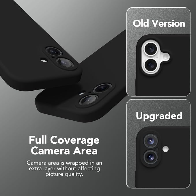 Magnetic for iPhone 16 Plus Case, Compatible with MagSafe, [Full Camera Protection][Screen Protector] Silicone Shockproof Protective Phone Case for iPhone 16 Plus 6.7", Black