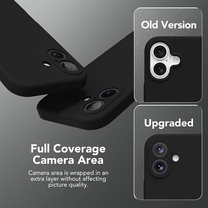 Magnetic for iPhone 16 Plus Case, Compatible with MagSafe, [Full Camera Protection][Screen Protector] Silicone Shockproof Protective Phone Case for iPhone 16 Plus 6.7", Black
