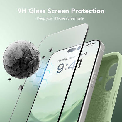 Magnetic for iPhone 16 Case, Compatible with MagSafe, [Screen Protector + Full Camera Protection], Silicone Shockproof Anti-Scratch Protective Phone Case for iPhone 16 6.1", Matcha
