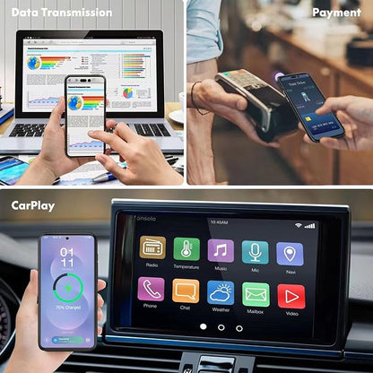 Wireless Charging Case for Galaxy S25 Edge, Upgraded 10000mAh Rechargeable Portable Charging Case Compatible with Galaxy S25 Edge (6.7 inch) with Carplay Extended Battery Pack Charger Case (Black)