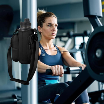 Magnetic Gym Water Bottle Bag with Strong Magnet Holder for Men and Women Securely Attaches to Metal Surfaces Perfect for 40Oz Bottle Phone Small Essentials Carrier