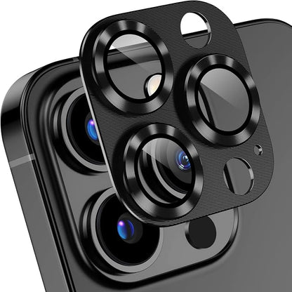 AFARER [2 Pack] Camera Lens Cover for iPhone 13 Pro/13 Pro Max, Ultra-thin Metal Tempered Glass 9H Hardness Len Film Protector - Ultra HD, Scratch Resistant, Strong Adhesion,[Does not Affect Night Shots], Black