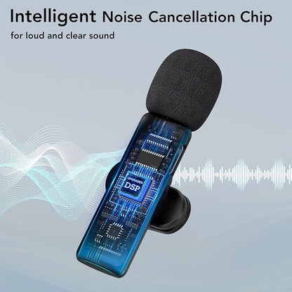3 in 1 Mini Wireless Lavalier Microphone for All Devices (iOS, Andriod, Camera, PC) - Noise Reduction Lapel Mic for Recording, Clip on Omni Lav Mic for Video Recording, Tiktok, YouTube, Vlog