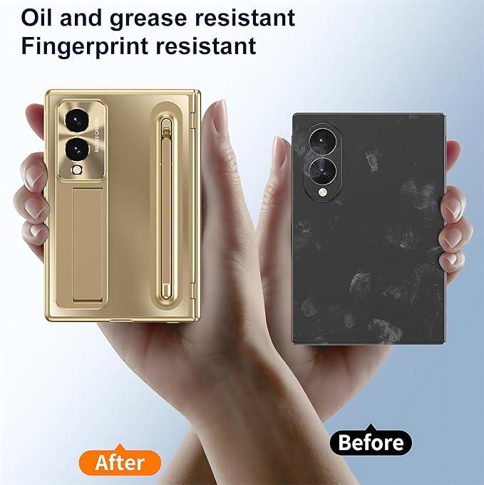 Case for Samsung Galaxy Z Fold 8 Wide, with Kickstand (Gold) | Stulys, Screen Protector, Shockproof, Slim, Anti-fingerprint, Scratch-Resistant, Lens protection, Hands-free viewing