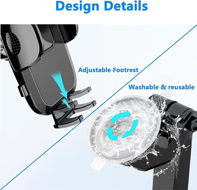 Car Phone Holder [2026 Updated Suction Cup] Long Arm 360°Rotation Phone Mount for Car Windshield Compatible with iPhone 17 Pro Max and Most Smartphones (Black)
