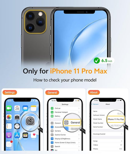 FNTCASE for iPhone 11 Pro Max Case: [Compatible with Magsafe] Translucent Matte Magnetic Phone Cover - Military Grade Drop Protection Shockproof Protective for iPhone 11Pro Max 2019 Cases - Black
