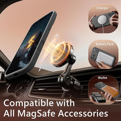 FireNova Magnetic for iPhone 17 Pro Case, Compatible with MagSafe, [Integrated Silicone Camera Control Button] [Camera Protection] Anti-Scratch Microfiber Lining Phone Case, 6.3", Space Gray