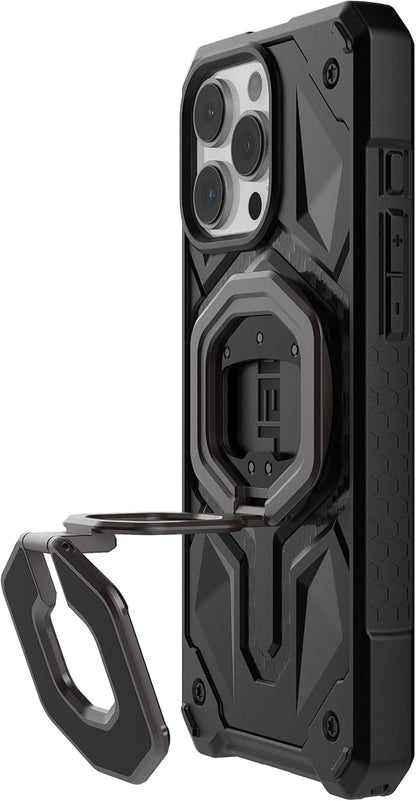 URBAN ARMOR GEAR UAG Magnetic Ring Stand Monarch Mag2 w/Built-in Bottle Opener - Ultra-Strong Double Magnet MagSafe Compatible Metal Phone Ring Grip 360 Rotation Multi-Functional Kickstand, Gunmetal