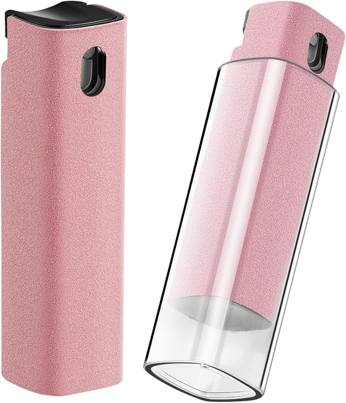 YTT Screen Cleaner, All-in-One Spray & Wipe Cleaner, with Transparent Protective Shell for All Phones, Laptop and Tablet Screens (Pink)