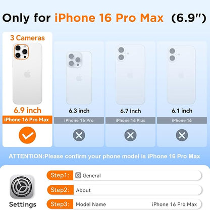 WIFORT for iPhone 16 Pro Max Waterproof Case, [IP68 Underwater] [Blue Light Filter Lens] [15FT Military Shockproof], Fit for Magsafe Full Body Magnetic Frosted Phone Case with Lanyard, 6.9" Black