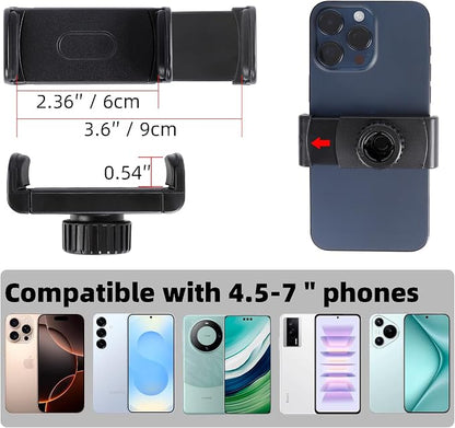 Shower Phone Holder - 360° Rotatable & Self-Adhesive, Universal Mirror Phone Mount Stand for Bathroom and Kitchen Wall, Compatible with iPhone Pixel Samsung 4-7" Smartphones