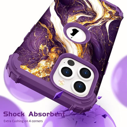 Hocase for iPhone 14 Pro Max Case, Heavy Duty Shockproof Protection Soft Silicone Rubber+Hard Plastic Bumpers Hybrid Protective Case for iPhone 14 Pro Max 2022 - Midnight Purple