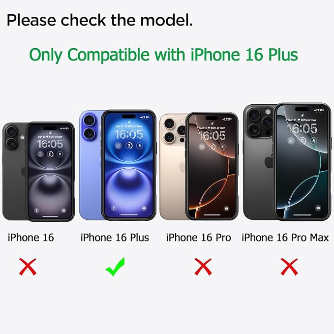 Battery Case for iPhone 16 Plus, Upgraded 12000mAh Pack Rechargeable Charger Case with Wireless Charging Compatible for iPhone 16 Plus (6.7 inch) External Battery Charging Case (Black)