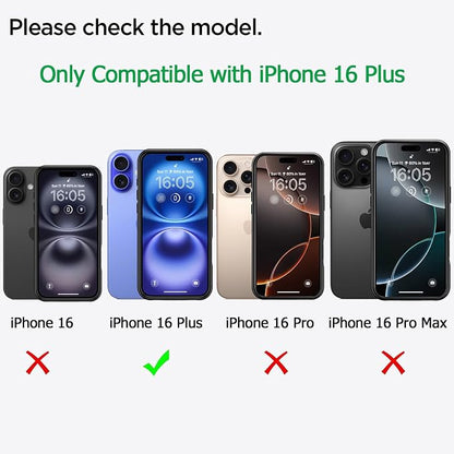 Battery Case for iPhone 16 Plus, Upgraded 12000mAh Pack Rechargeable Charger Case with Wireless Charging Compatible for iPhone 16 Plus (6.7 inch) External Battery Charging Case (Black)