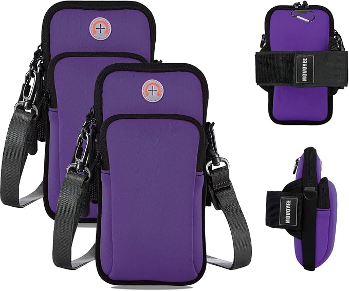 Phone Holder for Running Armband,2 Pack Cell Phone Crossbody Bags for Women Kids,iPhone 17 16 16e 15 14 13 12 11 Pro Max Xs X Plus Mini Galaxy Ultra S26 Note Key Pouch Workout Sports Arm Band