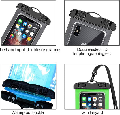 5 Pack Universal Waterproof Phone Pouch, Large Phone Dry Bag Waterproof Case for Apple iPhone 16 15 14 13 12 11 Pro Max XS Max XR X 8 7 6 Plus SE, Samsung S25 Ultra,Note,Up to 7.5"