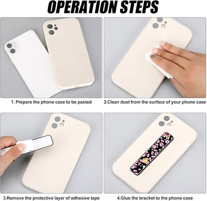 Weewooday 6 Pieces Phone Grip Holder Cell Phone Grip Strap Telescopic Finger Strap Stand Universal Finger Kickstand for Most Smartphones(Flowers)