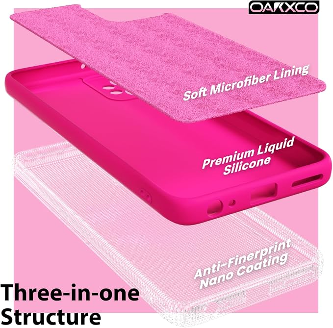 oakxco for Motorola Moto G Power 5G 2023 Phone Case Liquid Silicone, Neon Bright Solid Color, Thin Slim Soft Rubber Gel Matte TPU Plain Simple Cover for Women, Hot Pink Fuchsia