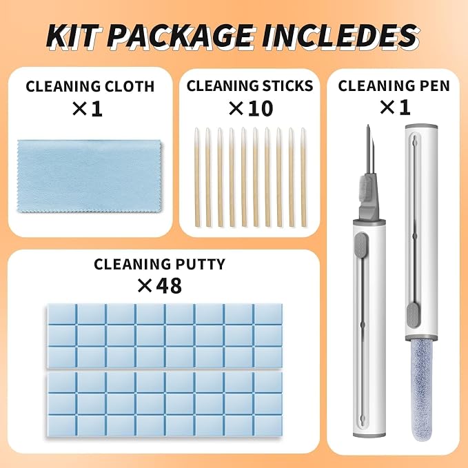 Cleaning Putty, Phone Cleaning Kit with Clean Pen, Remove Ear Wax & Dirt & Gunk from Device's Small Crevices, for AirPod Cleaner Kit for Airpods Charging Case/Headphones/Electronics