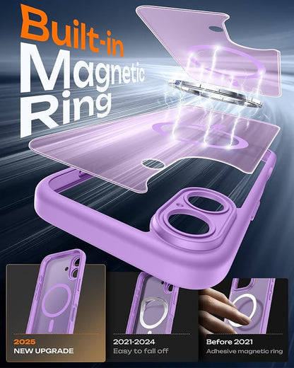 TOCOL for Phone 17 Case, Compatible with Magsafe Charger, Full Camera Protection, Drop Protection, Translucent Matte Phone Case for Phone 17 6.3 inch (Light Purple)