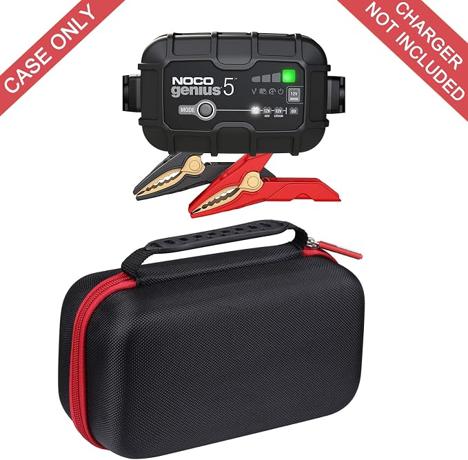 FBLFOBELI Hard Travel Case Compatible With NOCO GENIUS5,5-Amp Fully-Automatic Smart Battery Charger