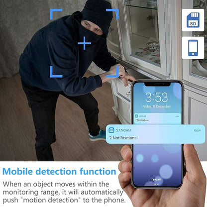 4K Security Cam with Night Vision and Built-in Battery Camera, Home/Office Camera Wireless Technology for Phone App Monitor GTYT