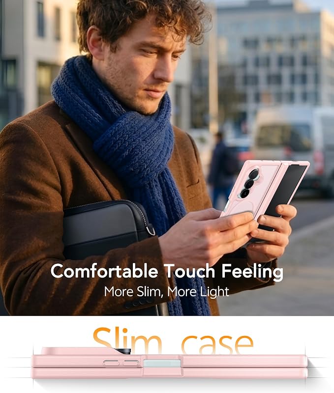 FNTCASE for Samsung Galaxy Z Fold 8 Ultra / Z Fold 7 Case, Fit for Magsafe | Hinge Protection, Screen Protector, Translucent Matte, 14FT Military Grade Drop Proof, Protective Phone Cover, Light Pink